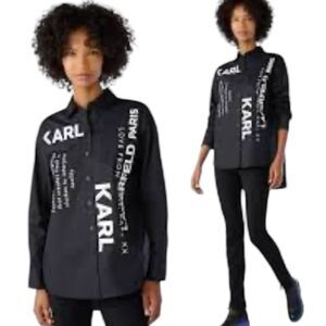 Karl Lagerfeld Black Graphic Shirt limited edition size extra small